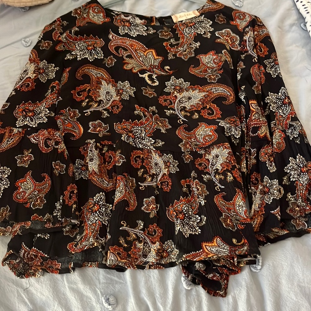 Altar'd State Black Paisley Top